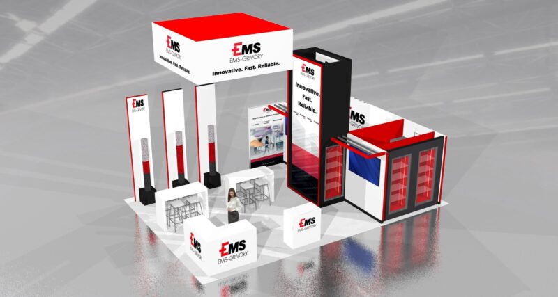 EMS-Grivory exhibit Makeover with flexible design