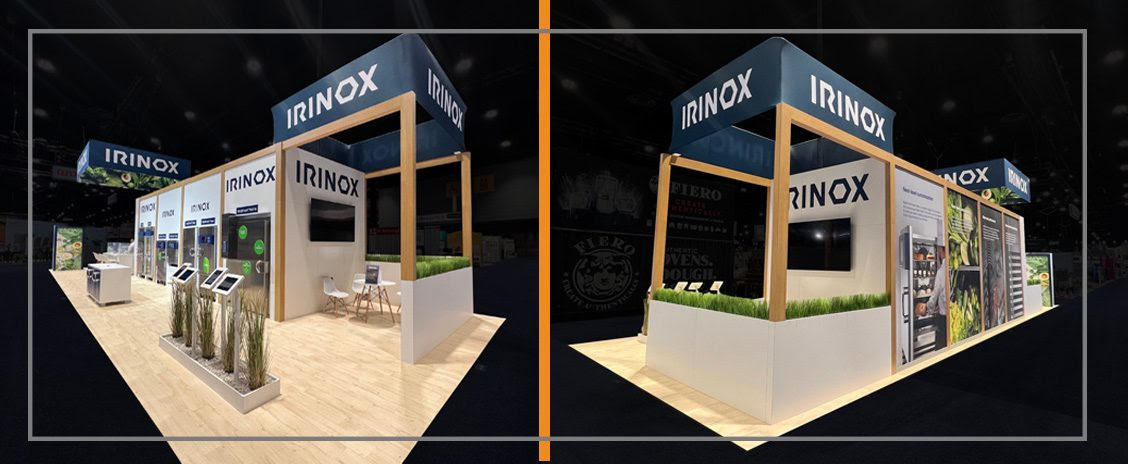 Irinox flexible tradeshow exhibit design from Divinitas Displays